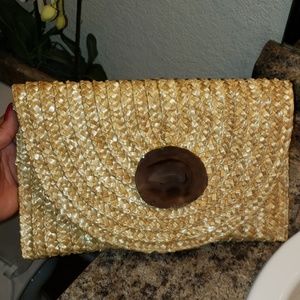 💜Straw and Agate Clutch Handbag💜